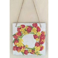 Daffodils and Tulips hanging plaque