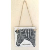 Zebra - Pyjama days hanging plaque