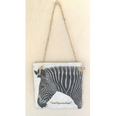 Zebra - Pyjama days hanging plaque