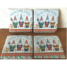 Gnome sweet gnome slate coasters