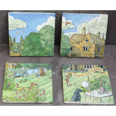 Tea in the garden slate coasters