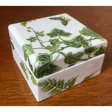 Small square fern and ivy trinket box